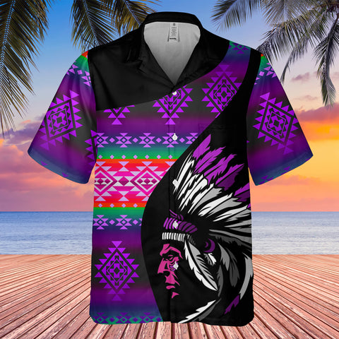 Powwow StoreGBHW000482 Tribe Design Native American Hawaiian Shirt 3D