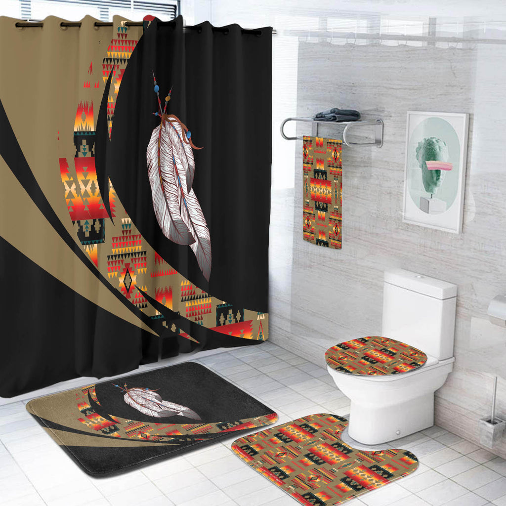 Powwow StoreBS000385 Pattern Native American Bathroom Set