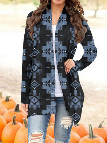 GB-NAT00720-05 Tribe Design Native Women's Cardigan With Long Sleeve