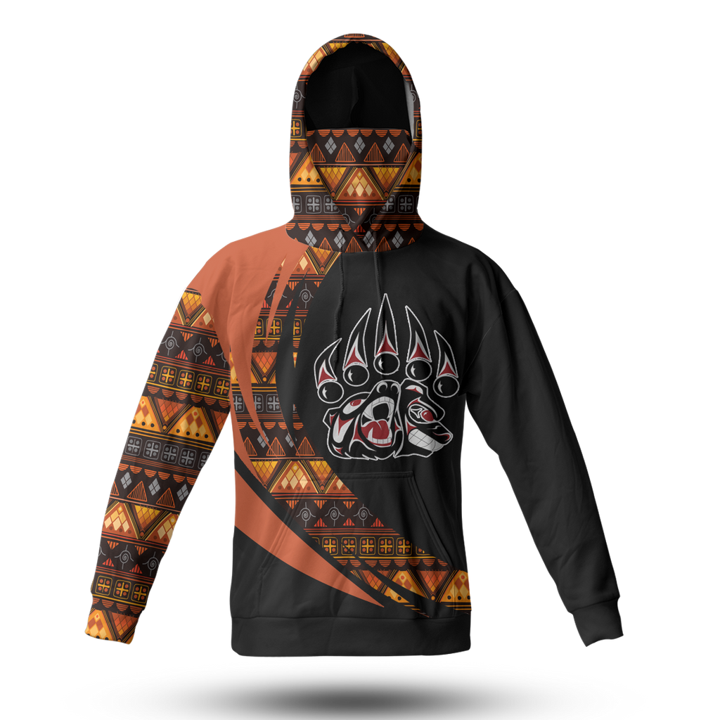 Powwow StoreHWM0045 Pattern Tribal Native 3D Hoodie With Mask