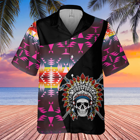 Powwow StoreGBHW000488 Tribe Design Native American Hawaiian Shirt 3D