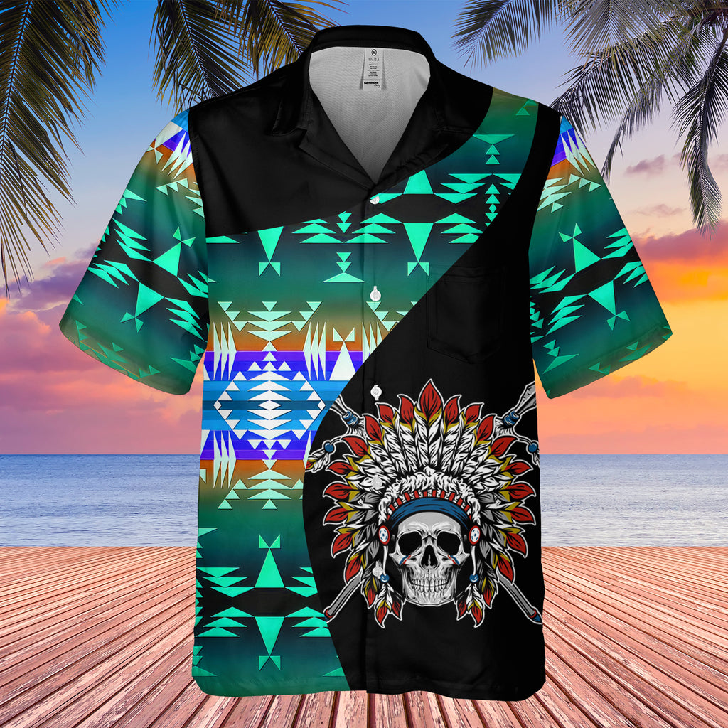 Powwow StoreGBHW000489 Tribe Design Native American Hawaiian Shirt 3D