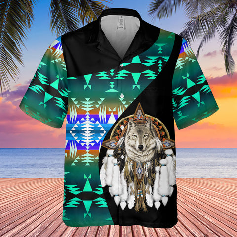 Powwow StoreGBHW000491 Tribe Design Native American Hawaiian Shirt 3D