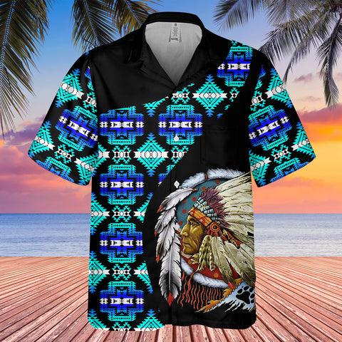 Powwow StoreGBHW000495 Tribe Design Native American Hawaiian Shirt 3D