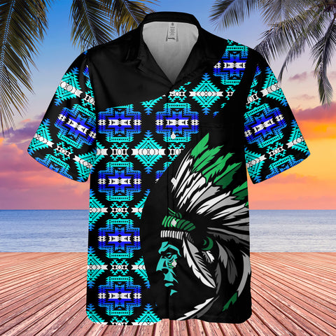 Powwow StoreGBHW000496 Tribe Design Native American Hawaiian Shirt 3D