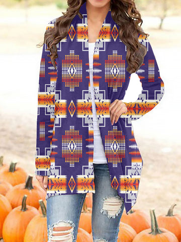 GB-NAT0004  Tribe Design Native Women's Cardigan With Long Sleeve