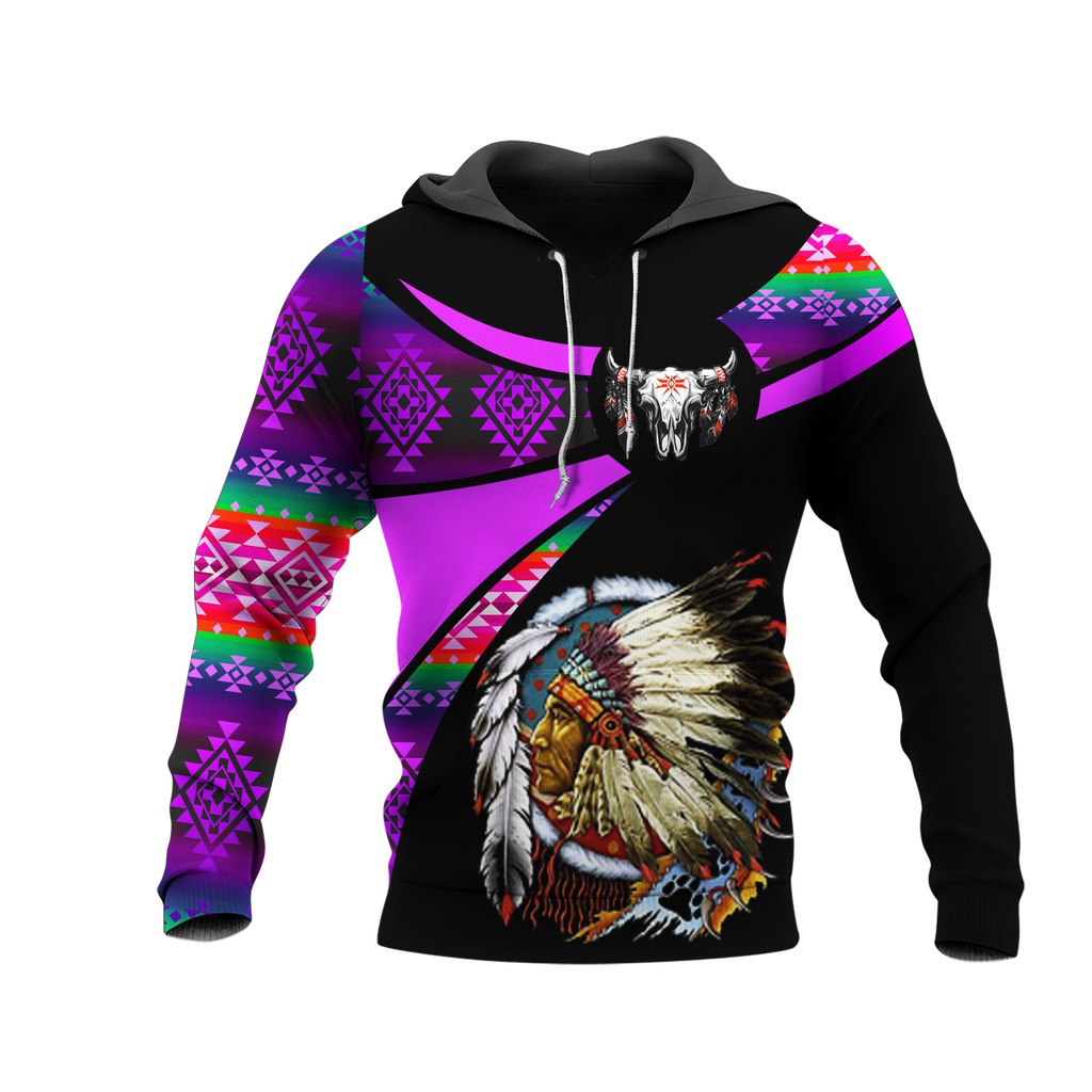 Powwow StoreHD000833 Pattern Native Pride 3D Hoodie