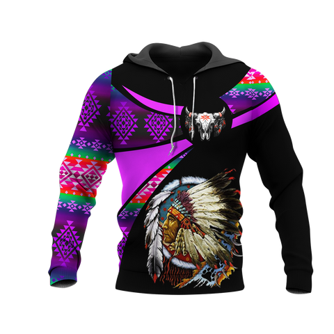 Powwow StoreHD000833 Pattern Native Pride 3D Hoodie