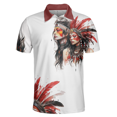 Powwow StorePOLO0069 Native American  Polo TShirt 3D