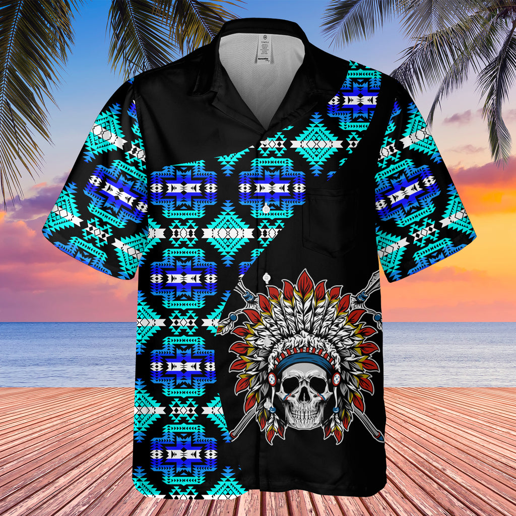 Powwow StoreGBHW000498 Tribe Design Native American Hawaiian Shirt 3D