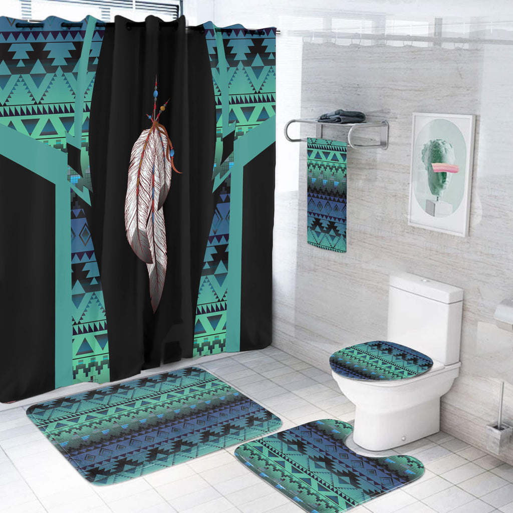 Powwow StoreBS000402 Pattern Native American Bathroom Set