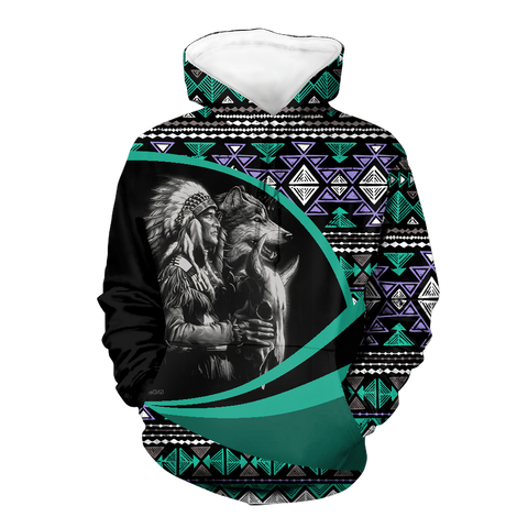 Powwow StoreHD0011500 Pattern Native Pride 3D Hoodie