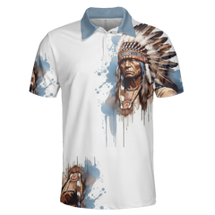 POLO0070 Native American  Polo T-Shirt 3D