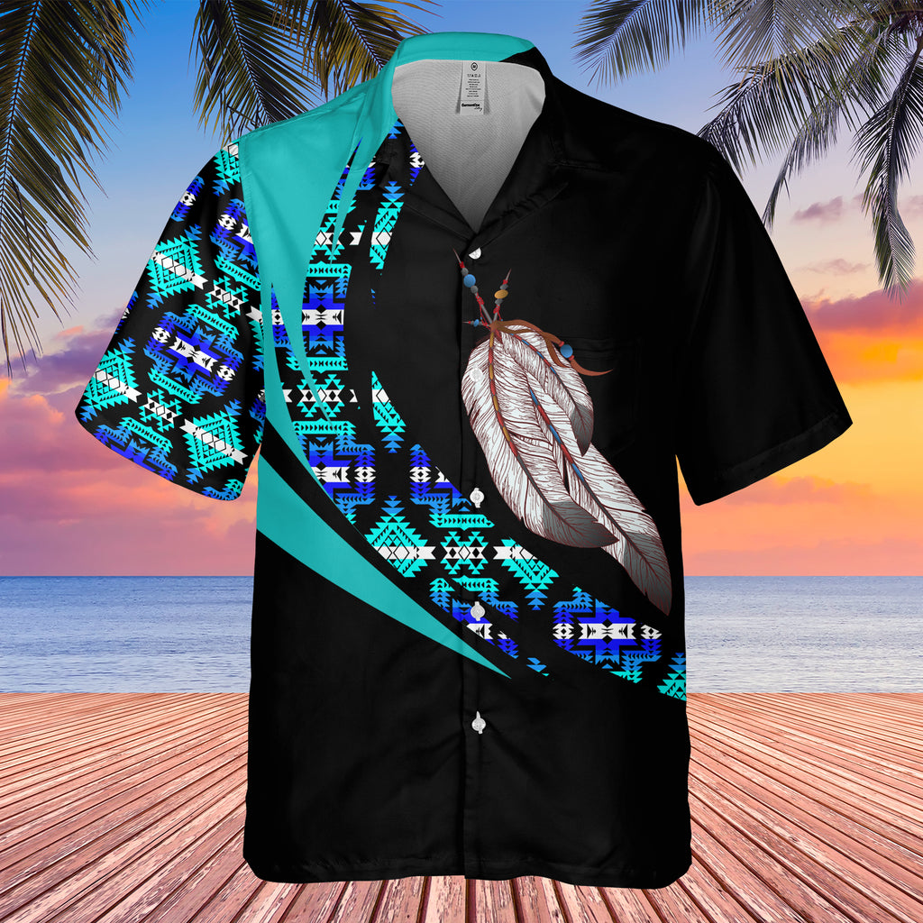 Powwow StoreGBHW000865 Tribe Design Native American Hawaiian Shirt 3D