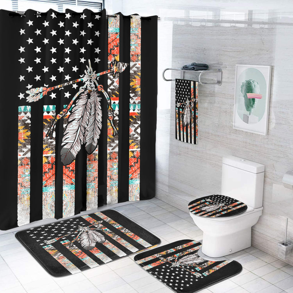 Powwow StoreBS000410 Pattern Native American Bathroom Set