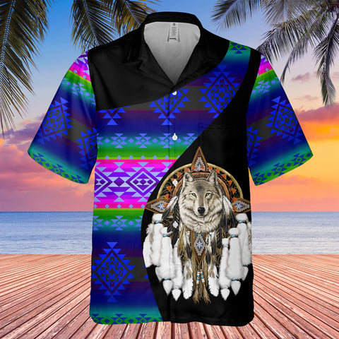 Powwow StoreGBHW000506 Tribe Design Native American Hawaiian Shirt 3D