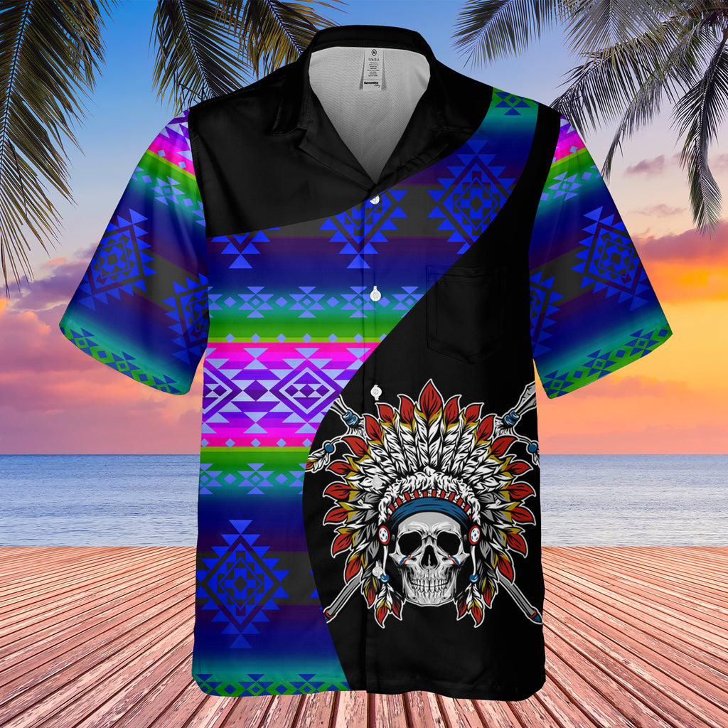 GB-HW000507 Tribe Design Native American Hawaiian Shirt 3D