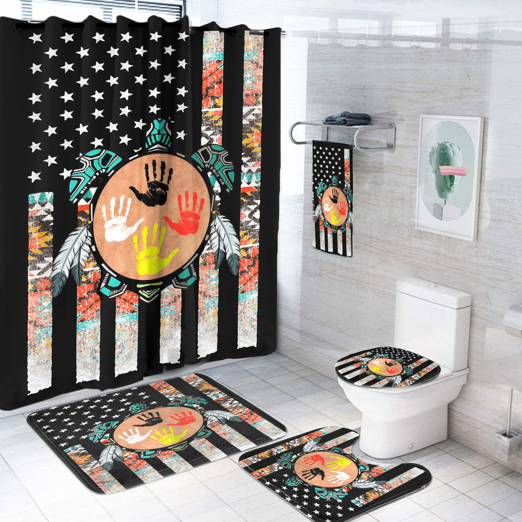 Powwow StoreBS000411 Pattern Native American Bathroom Set