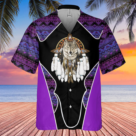 Powwow StoreGBHW000513 Tribe Design Native American Hawaiian Shirt 3D