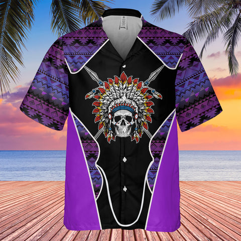 Powwow StoreGBHW000514 Tribe Design Native American Hawaiian Shirt 3D