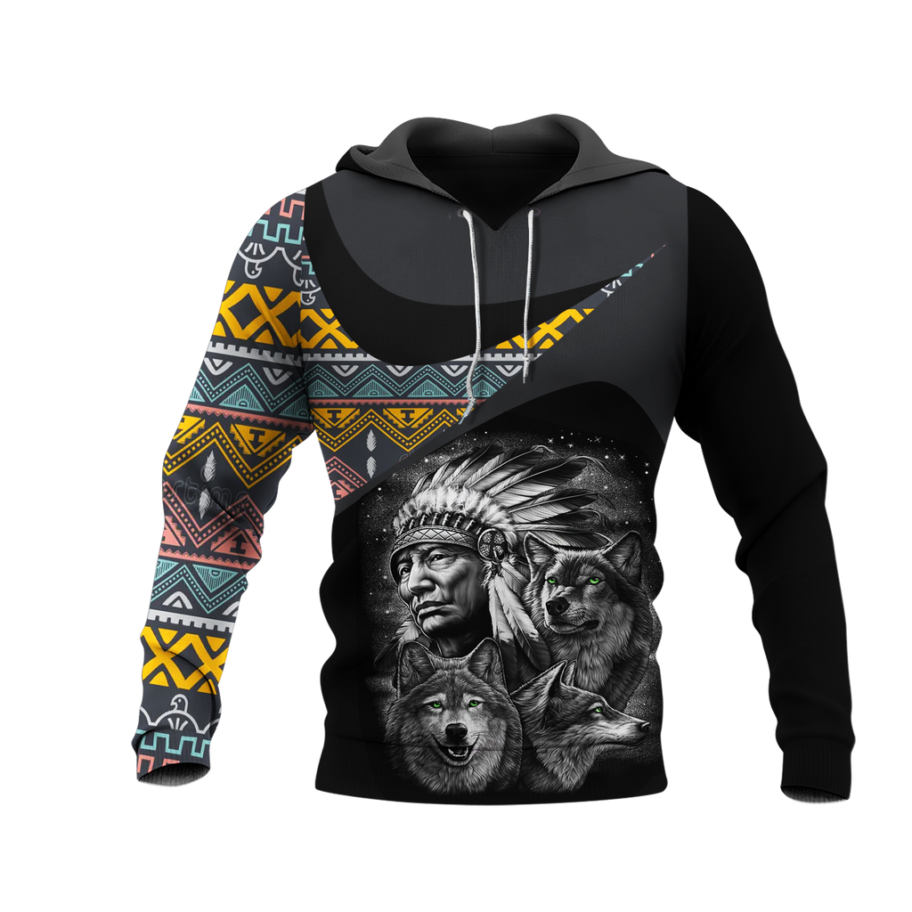 Powwow StoreHD0011438 Pattern Native Pride 3D Hoodie