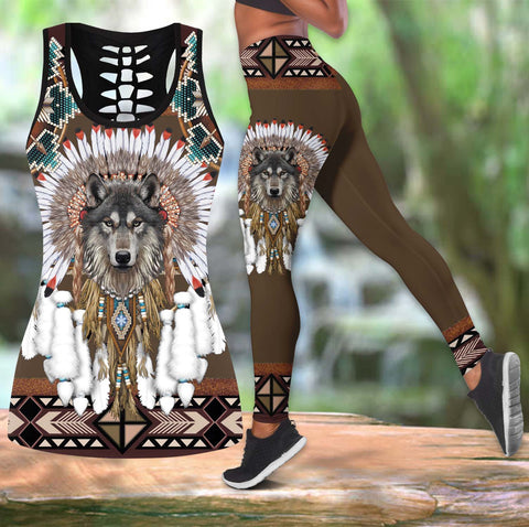 HLS00113 Native Tribes Pattern Native Tank Top And Legging Set