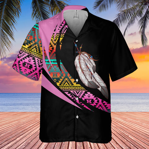 GB-HW000866 Tribe Design Native American Hawaiian Shirt 3D