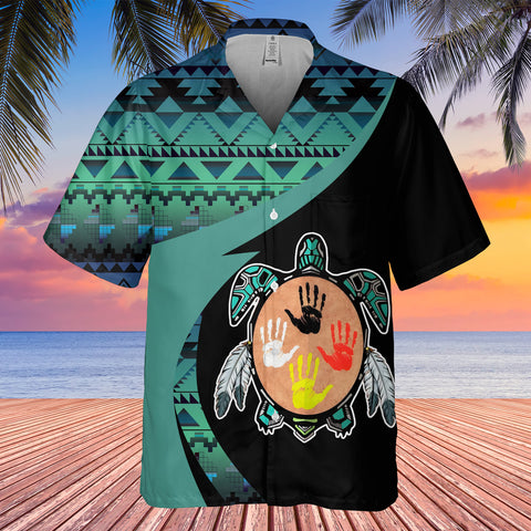 GB-HW000994 Tribe Design Native American Hawaiian Shirt 3D