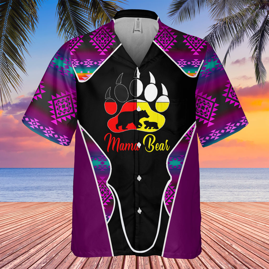 Powwow StoreGBHW000518 Tribe Design Native American Hawaiian Shirt 3D