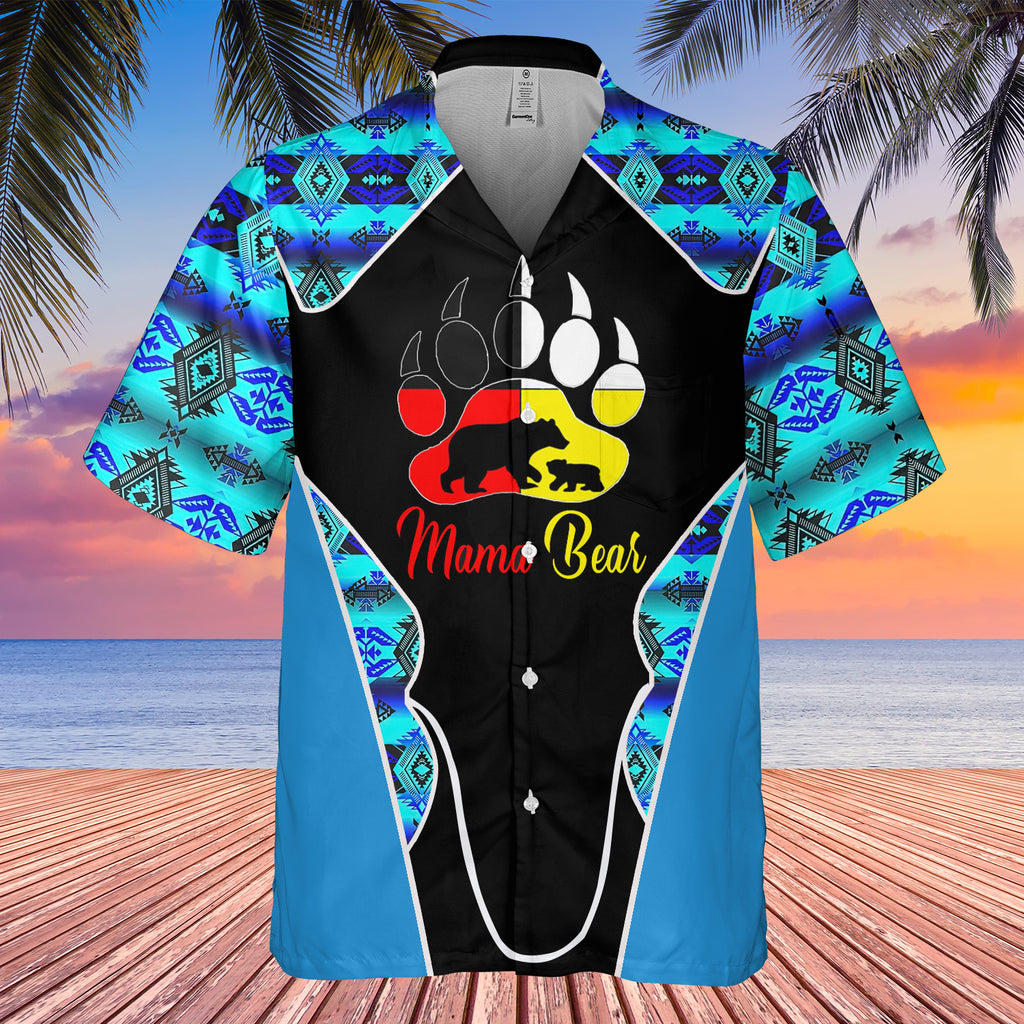 Powwow StoreGBHW000519 Tribe Design Native American Hawaiian Shirt 3D