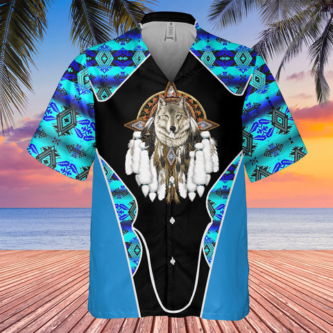 Powwow StoreGBHW000522 Tribe Design Native American Hawaiian Shirt 3D