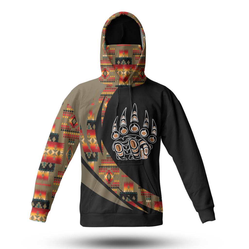 Powwow StoreHWM0048 Pattern Tribal Native 3D Hoodie With Mask