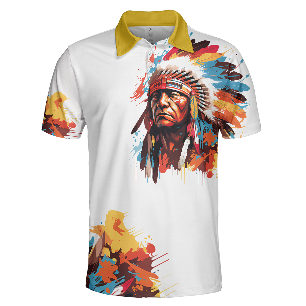 Powwow StorePOLO0072 Native American  Polo TShirt 3D