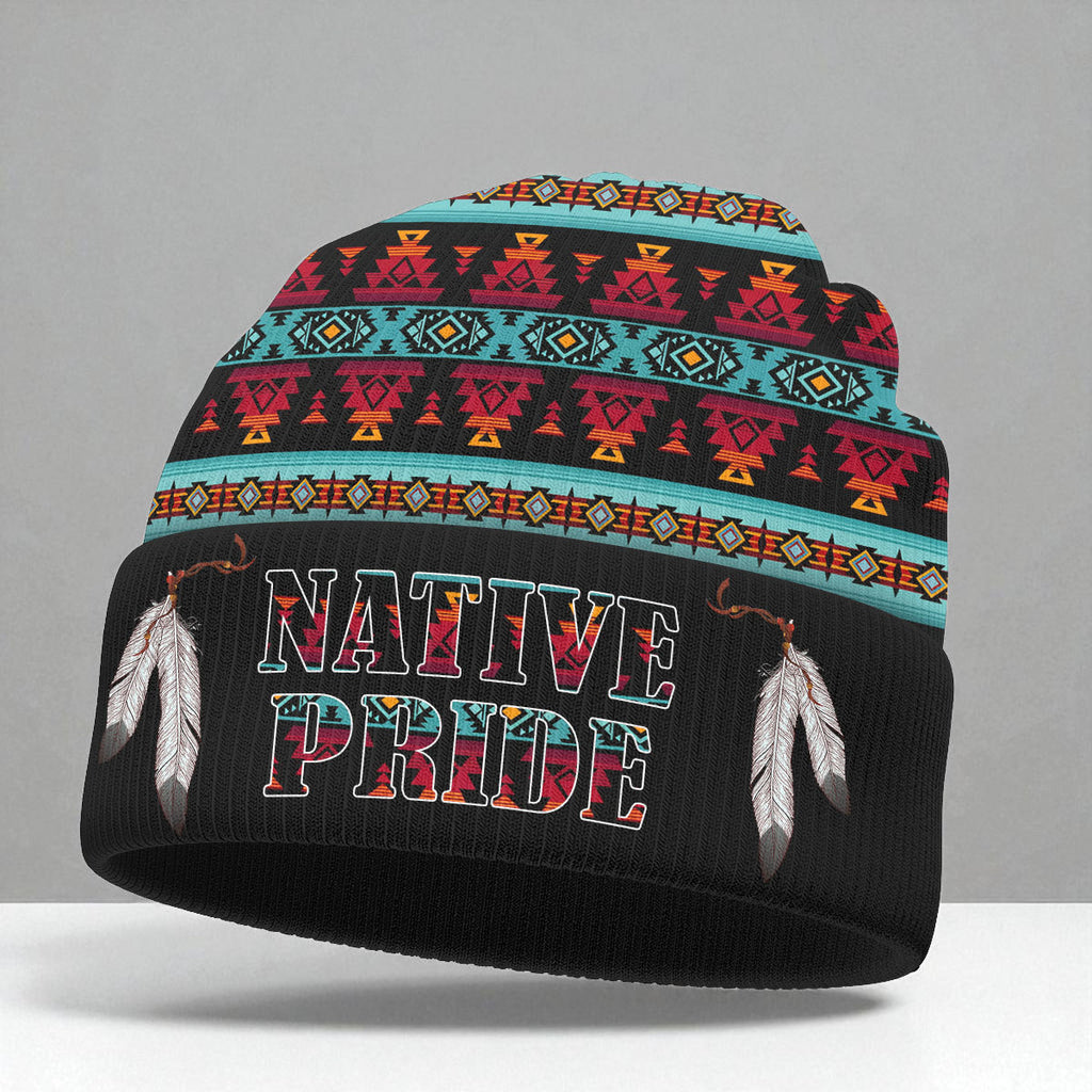3AMSZZ21-02 Native American All-Over Print Knitted Hat