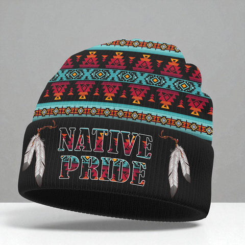 3AMSZZ21-02 Native American All-Over Print Knitted Hat