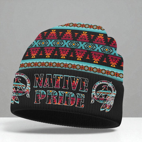 3AMSZZ21-04 Native American All-Over Print Knitted Hat