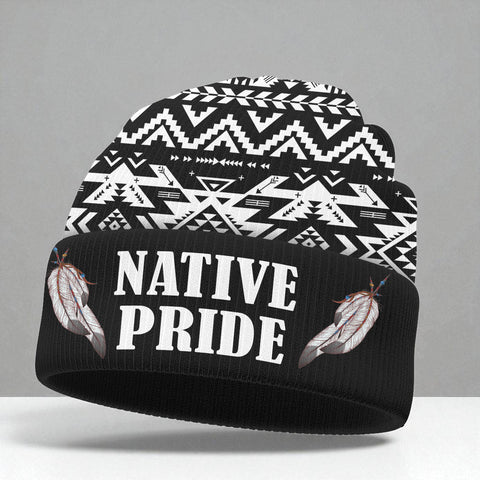 3AMSZZ21-05 Native American All-Over Print Knitted Hat