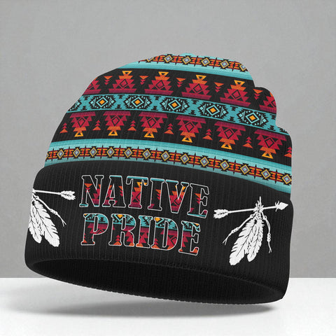 3AMSZZ21-06 Native American All-Over Print Knitted Hat