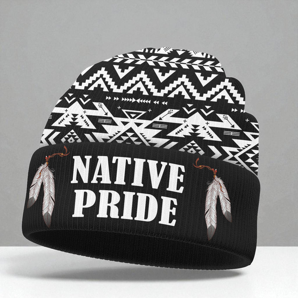 3AMSZZ21-07 Native American All-Over Print Knitted Hat