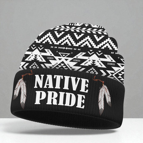 3AMSZZ21-07 Native American All-Over Print Knitted Hat