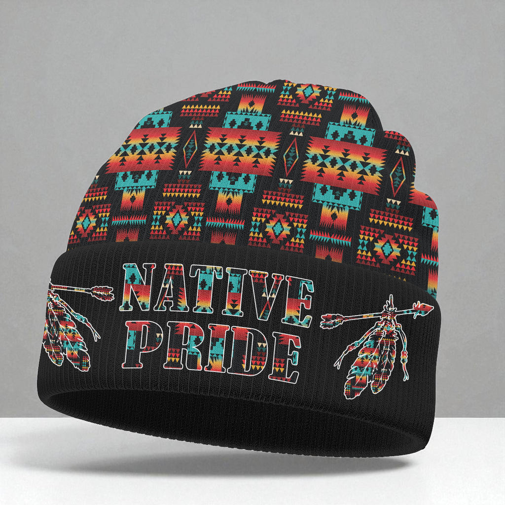 3AMSZZ21-08 Native American All-Over Print Knitted Hat