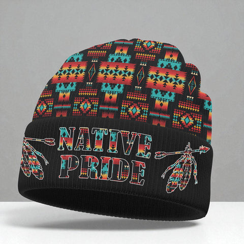 3AMSZZ21-08 Native American All-Over Print Knitted Hat