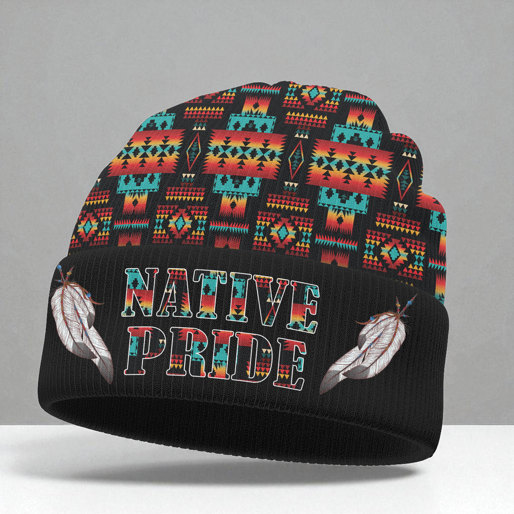 3AMSZZ21-14 Native American All-Over Print Knitted Hat