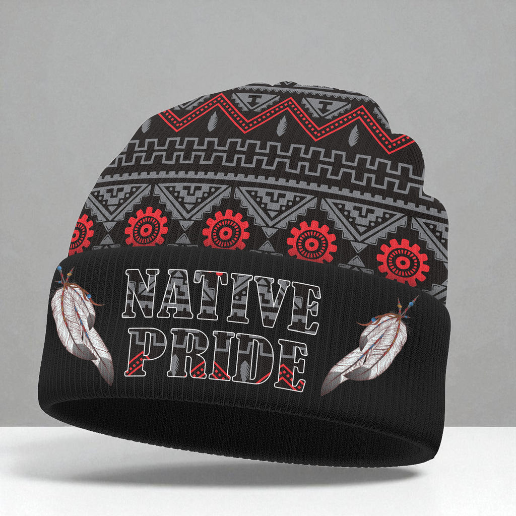 3AMSZZ21-17 Native American All-Over Print Knitted Hat
