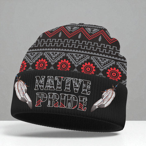 3AMSZZ21-17 Native American All-Over Print Knitted Hat