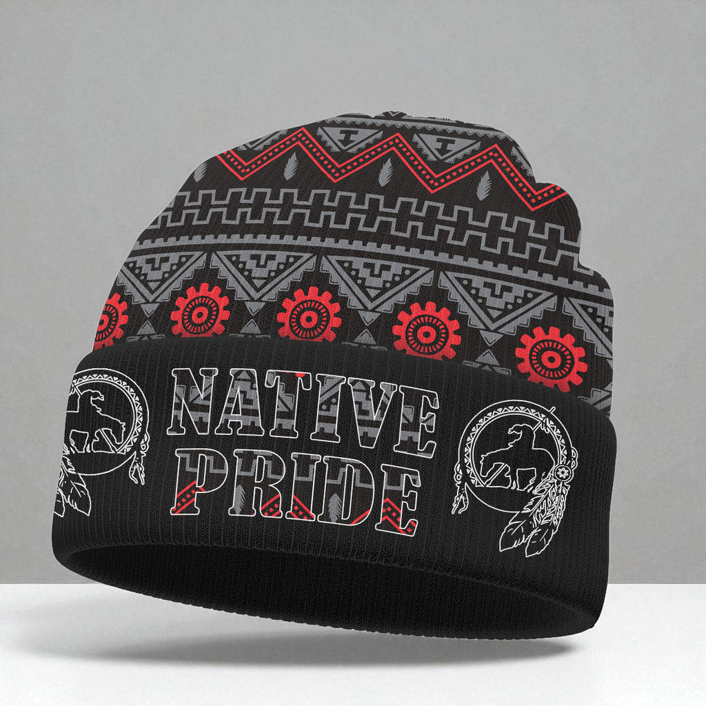3AMSZZ21-19 Native American All-Over Print Knitted Hat