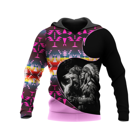 Powwow StoreHD0011200 Pattern Native Pride 3D Hoodie