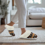 GB-NAT00062-01 Tribe Design  Slippers With Fur Edges