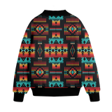 Powwow Storegb nat00046 02 pattern native american unisex knitted fleece lapel outwear