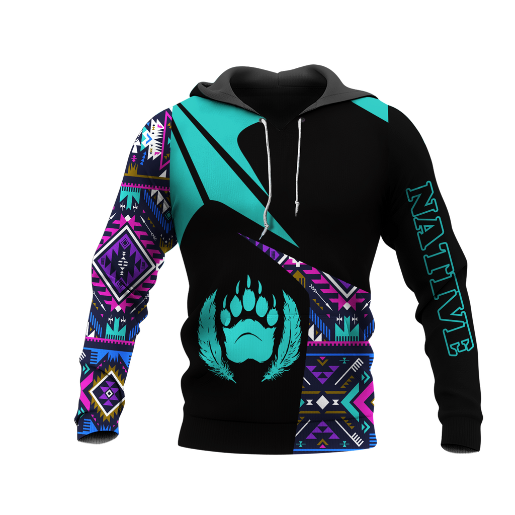 HD0013213 Feather Bear Native American Pride 3D Hoodie